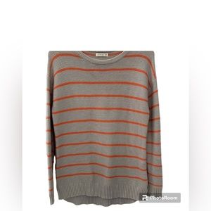 Cotton On Gray With Orange Stripes Light Knit Sweater Size Small